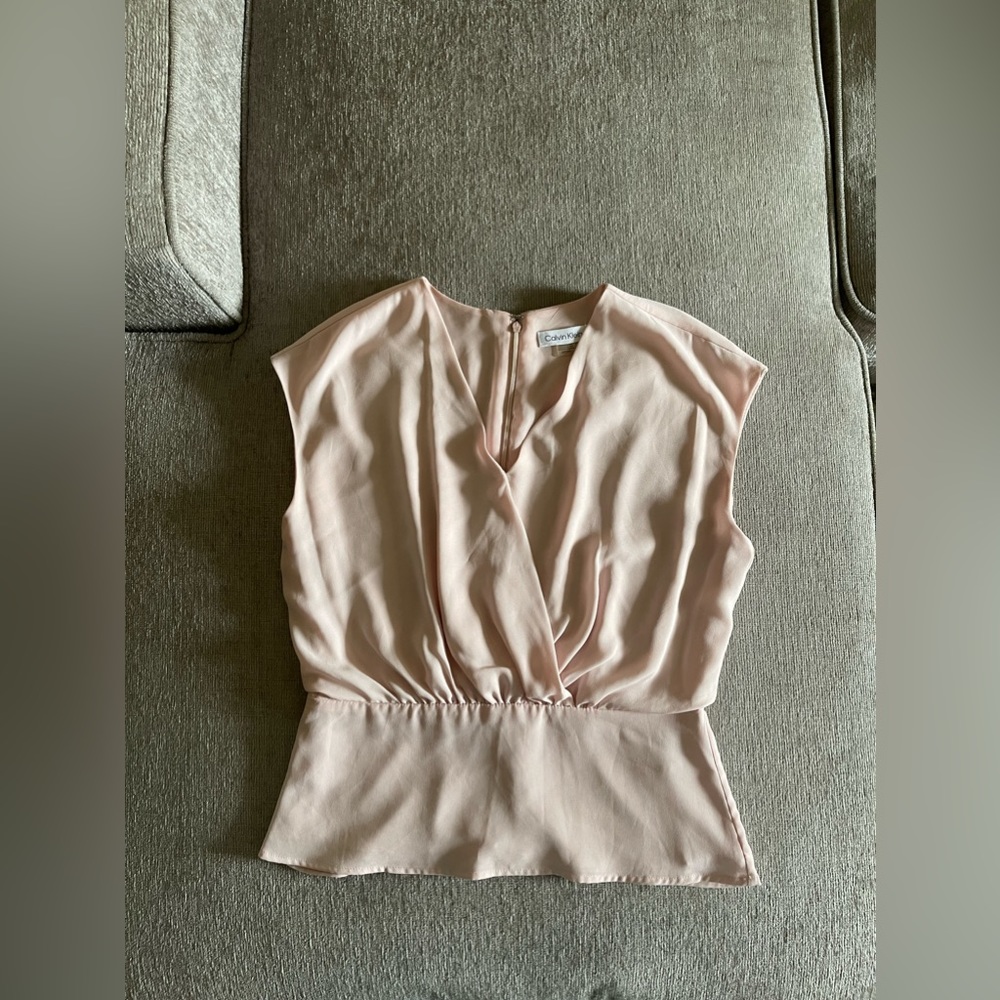 Calvin Klein Pink V-Neck  Blouse